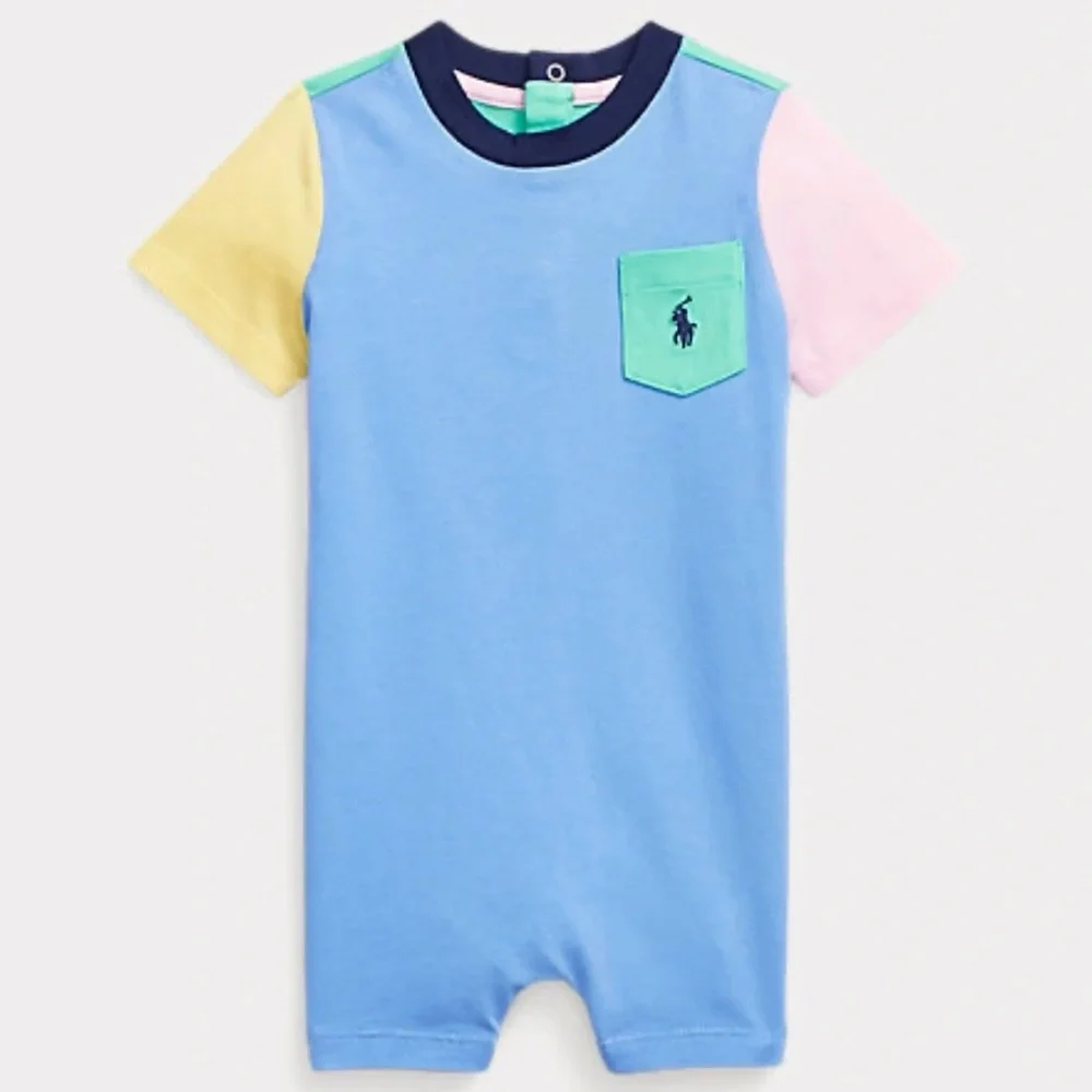Polo Ralph Lauren Baby Boy Colorblocks shirtsleeves onesie 6M